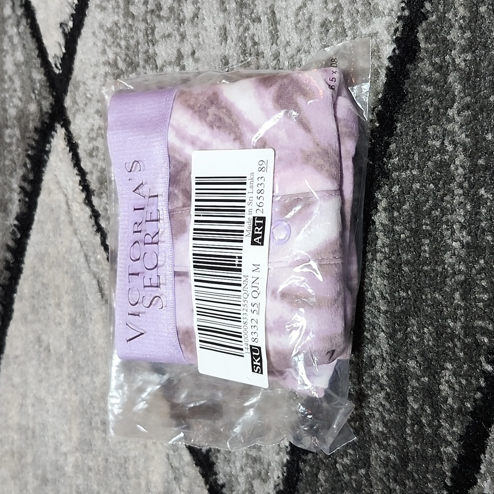 VICTORIA SECRET PINK 2022 PURPLE TIE-DYE BOXER BRIEF PANTY MEDIUM